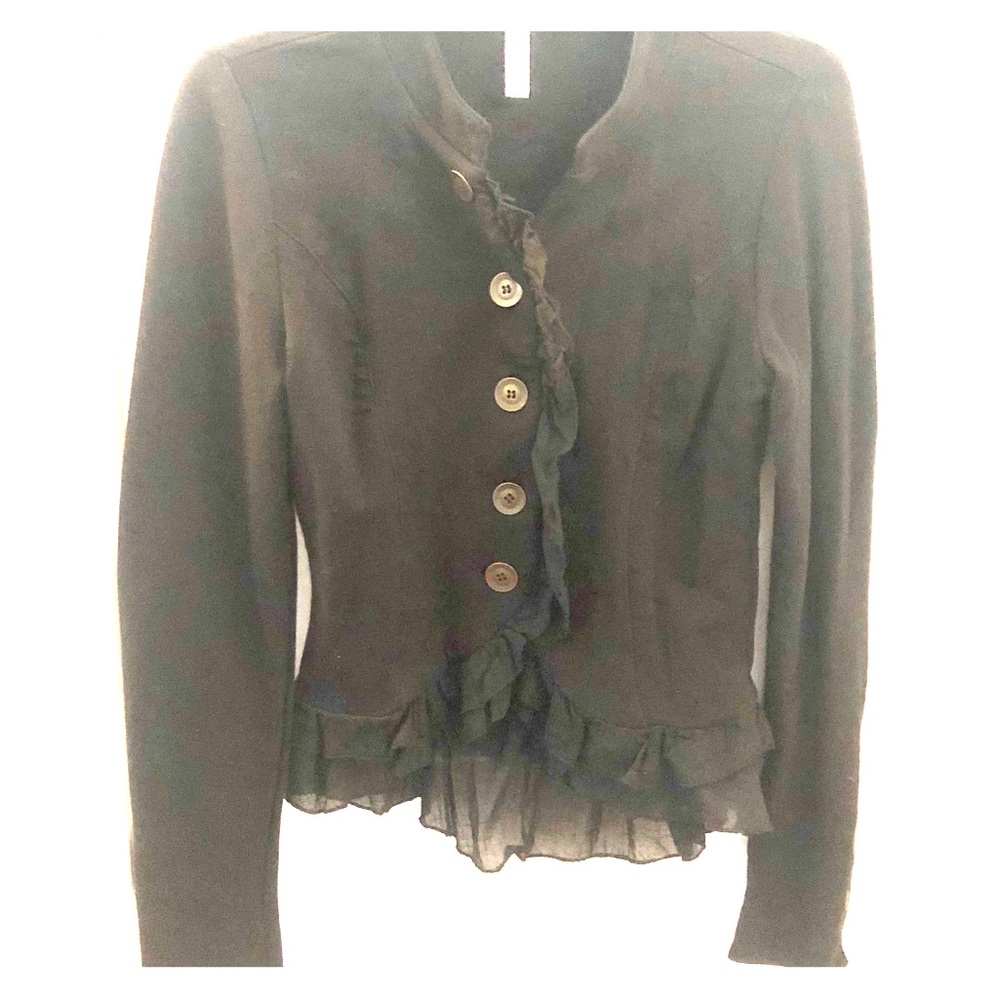 Black Xhilaration Ruffled Blazer